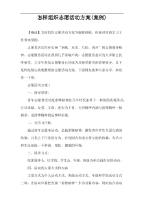 怎样组织志愿活动方案(案例)