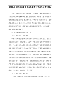 开展教师队伍建设专项督查工作的自查报告