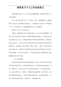 商贸实习个人工作总结范文