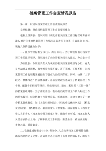 档案管理工作自查情况报告