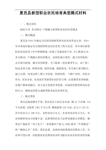 夏邑县新型职业农民培育典型模式材料
