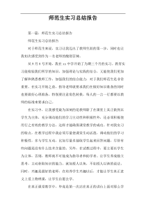 师范生实习总结报告
