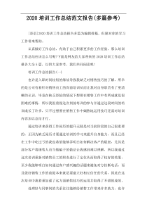 2020培训工作总结范文报告(多篇参考)