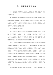 会计师事务所实习总结
