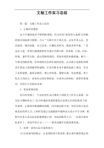 文秘工作实习总结