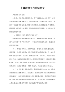 乡镇政府工作总结范文
