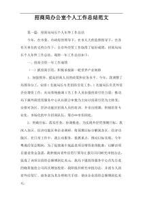 招商局办公室个人工作总结范文