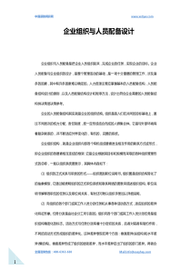 企业组织与人员配备设计