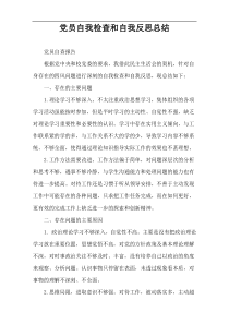 党员自我检查和自我反思总结