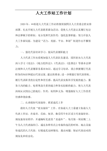 人大工作站工作计划