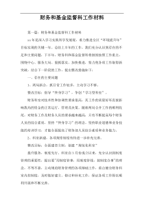 财务和基金监督科工作材料