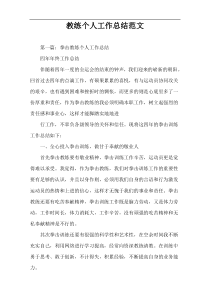 教练个人工作总结范文