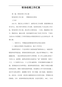 财务经理工作汇报