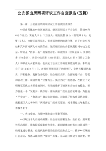 公安派出所两项评议工作自查报告(五篇)