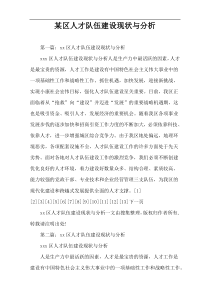 某区人才队伍建设现状与分析