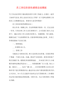 员工岗位阶段性感想总结模板