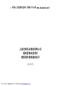 碧波-销售团队绩效指标设计（光明乳业）