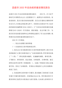 县级市20XX年法治政府建设情况报告