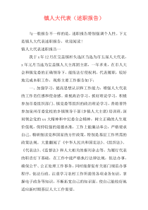 镇人大代表（述职报告）