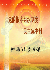 党的根本组织制度