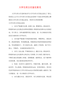 大学生班主任鉴定意见