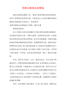 党群众路线总结精选