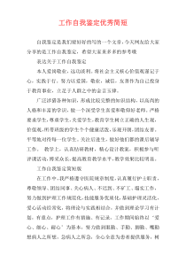 工作自我鉴定优秀简短