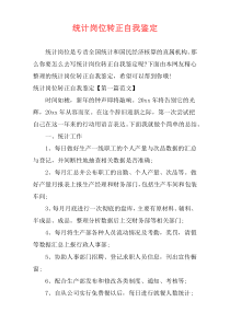 统计岗位转正自我鉴定