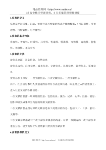 信息资源组织与管理相关概念考点