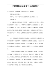 协助领导完成党建工作总结范文