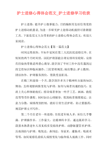 护士进修心得体会范文_护士进修学习收获