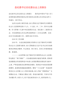 县纪委书记在纪委全会上的报告