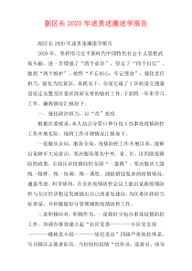 副区长2020年述责述廉述学报告