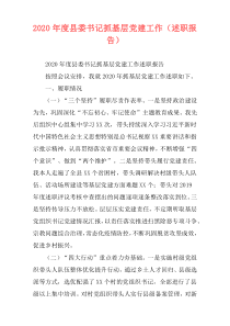 2020年度县委书记抓基层党建工作（述职报告）