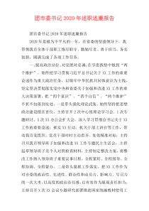 团市委书记2020年述职述廉报告