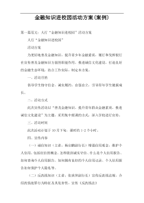 金融知识进校园活动方案(案例)