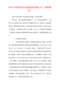2020年局党组书记抓基层党建工作（述职报告）