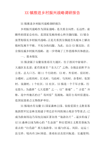 XX镇推进乡村振兴战略调研报告