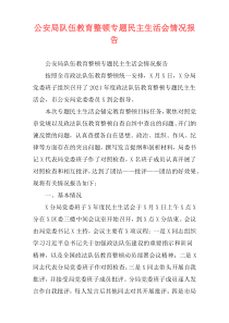 公安局队伍教育整顿专题民主生活会情况报告