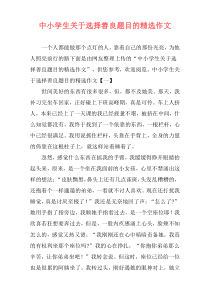 中小学生关于选择善良题目的精选作文