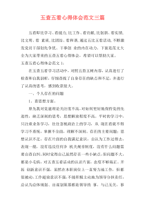 五查五看心得体会范文三篇