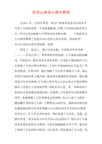 井冈山培训心得共青团