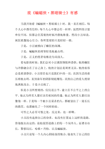 观《蝙蝠侠·黑暗骑士》有感