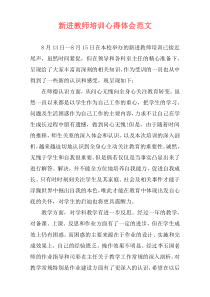 新进教师培训心得体会范文