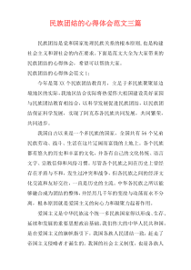 民族团结的心得体会范文三篇