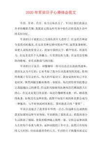 2020年军训日子心得体会范文