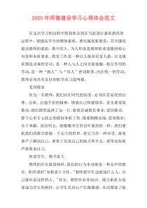 2020年师德建设学习心得体会范文