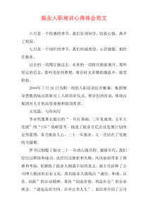振业入职培训心得体会范文