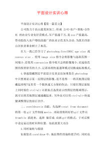 平面设计实训心得