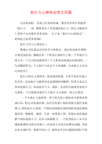 执行力心得体会范文四篇